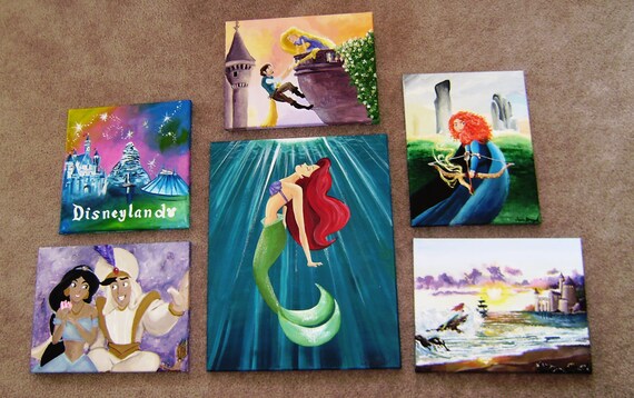 Items similar to Disney Inspired Paintings on Etsy