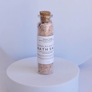 PINK Vial Bath Salts // Nourishing // Himalayan Pink Sea Salt // Rose Buds // Epsom Salt // Gifts Under 10 // Wedding Favors / Essential Oil image 1