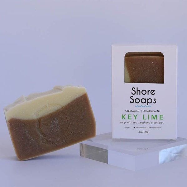 Key Lime + Seaweed Soap // Acne // Vegan // Kelp Powder Cacao // Bar Soap // Face Soap // Gifts Under 10 Self Care