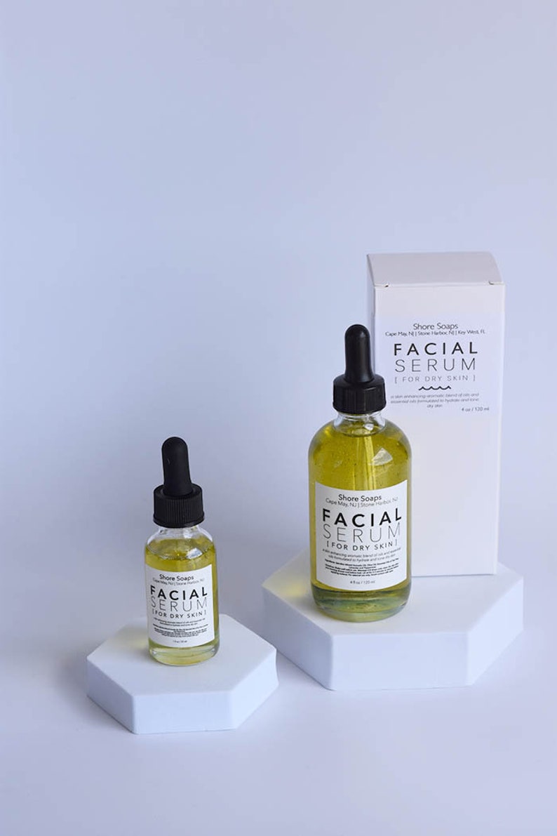 FACIAL SERUM // For Dry Skin // Made with Essential Oils // Avocado Olive Oil // Moisturizer Toner // Spirulina // Travel Full Size image 2