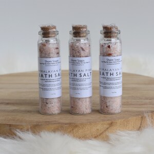 PINK Vial Bath Salts // Nourishing // Himalayan Pink Sea Salt // Rose Buds // Epsom Salt // Gifts Under 10 // Wedding Favors / Essential Oil image 6