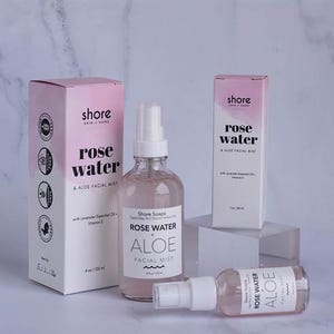 ROSE WATER + ALOE  Facial Mist // Balancing Toner Moisturizer // Vitamin E // Lavender Essential Oil // Dewy Glow Self Care