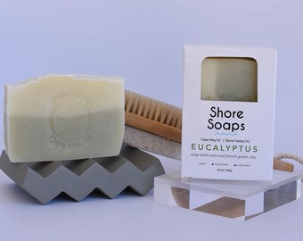 Eucalyptus Mint Soap // Sinus Clearing // Vegan // French Green Clay // Bar Soap // Body Soap // Gifts Under 10 Self Care