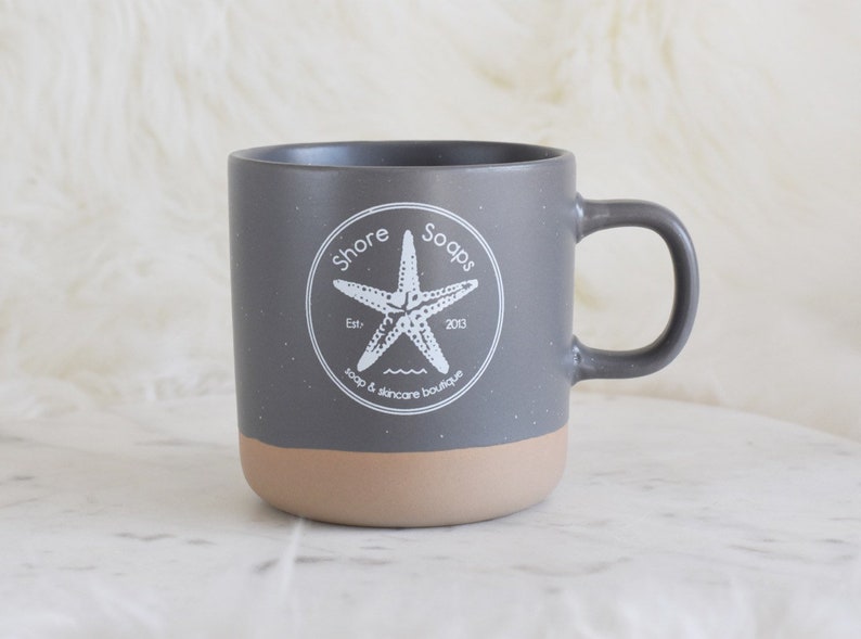 SOY CANDLE MUG // 10oz Soy Essential Oil Candle in a Ceramic Logo Mug // 45 hour Burn Time // Cotton Wick // Clean Burning image 2