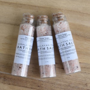 PINK Vial Bath Salts // Nourishing // Himalayan Pink Sea Salt // Rose Buds // Epsom Salt // Gifts Under 10 // Wedding Favors / Essential Oil image 4