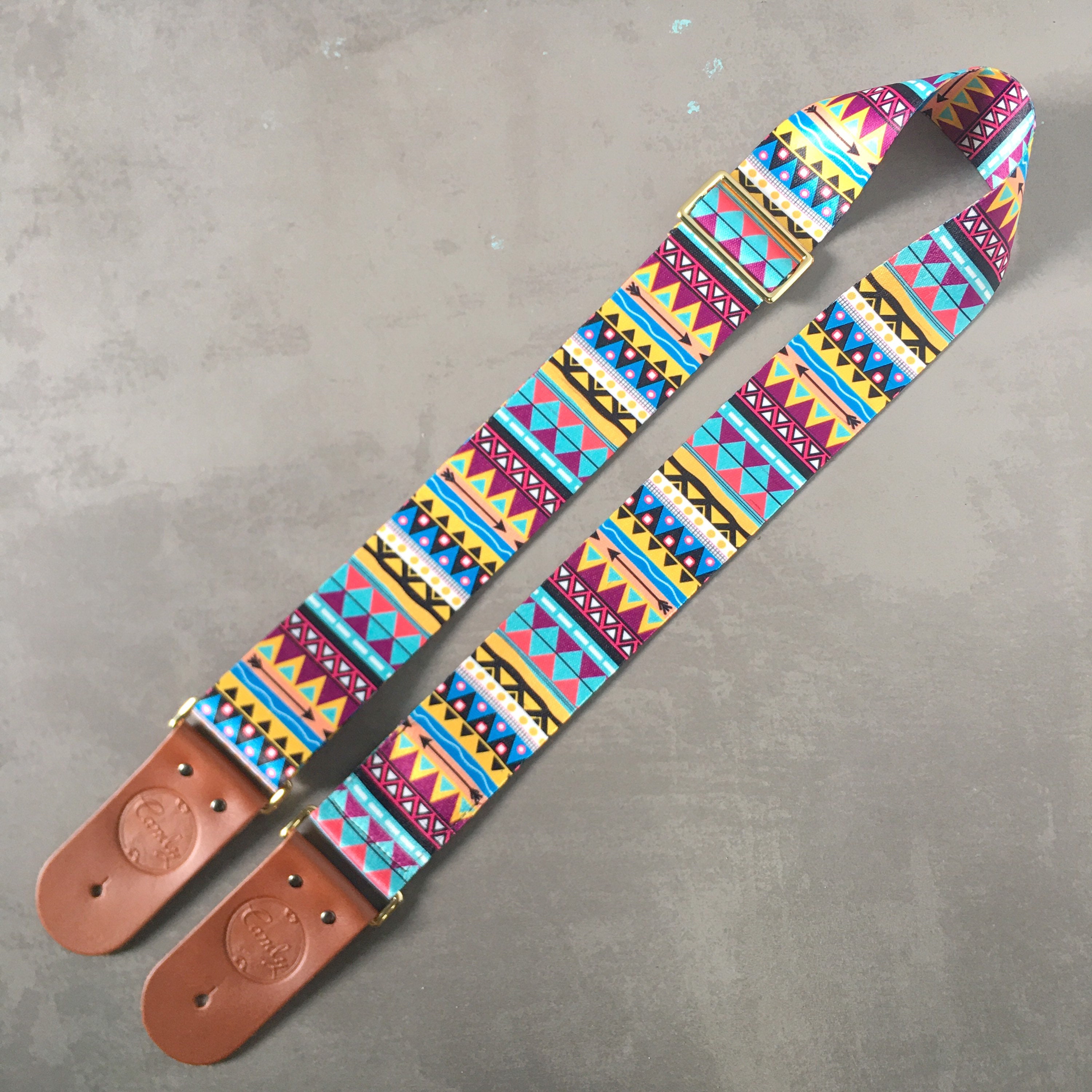 Mixed Blue Guitar Strap Genuine Leather Guitar strap . Etsy