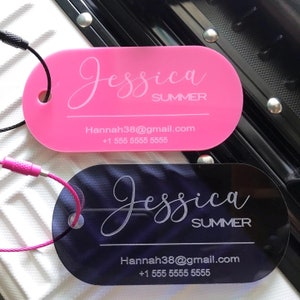 Acrylic Luggage Tag  |  Luggage Tags | Luggage Tag Personalized | Engraved Luggage Tag | Travel Gift Wedding | Bag Tag | Purse Tag #LTC021