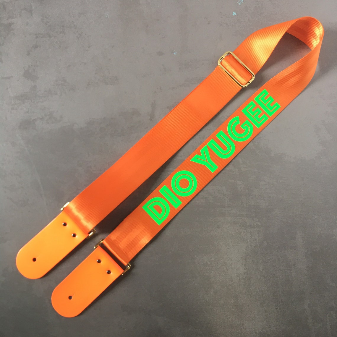 Personalized Orange Guitar Strap Genuine Leather Guitar Strap Etsy