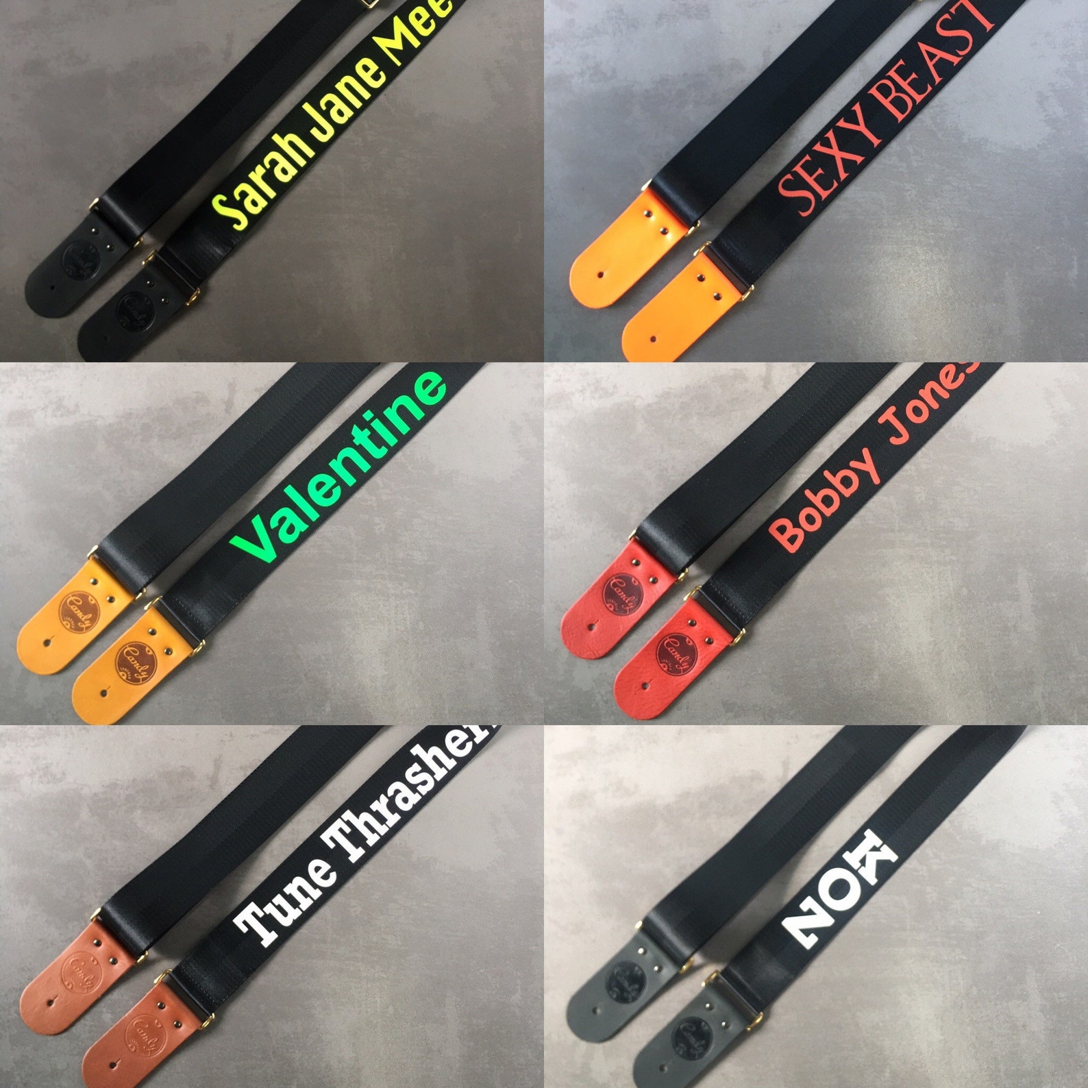 Personalized Guitar Strap Black Seat Belt Guitar Strap With Etsy