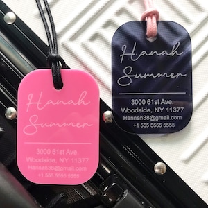Acrylic Luggage Tag  |  Luggage Tags | Luggage Tag Personalized | Engraved Luggage Tag | Travel Gift Wedding | Bag Tag | Purse Tag #LTC015