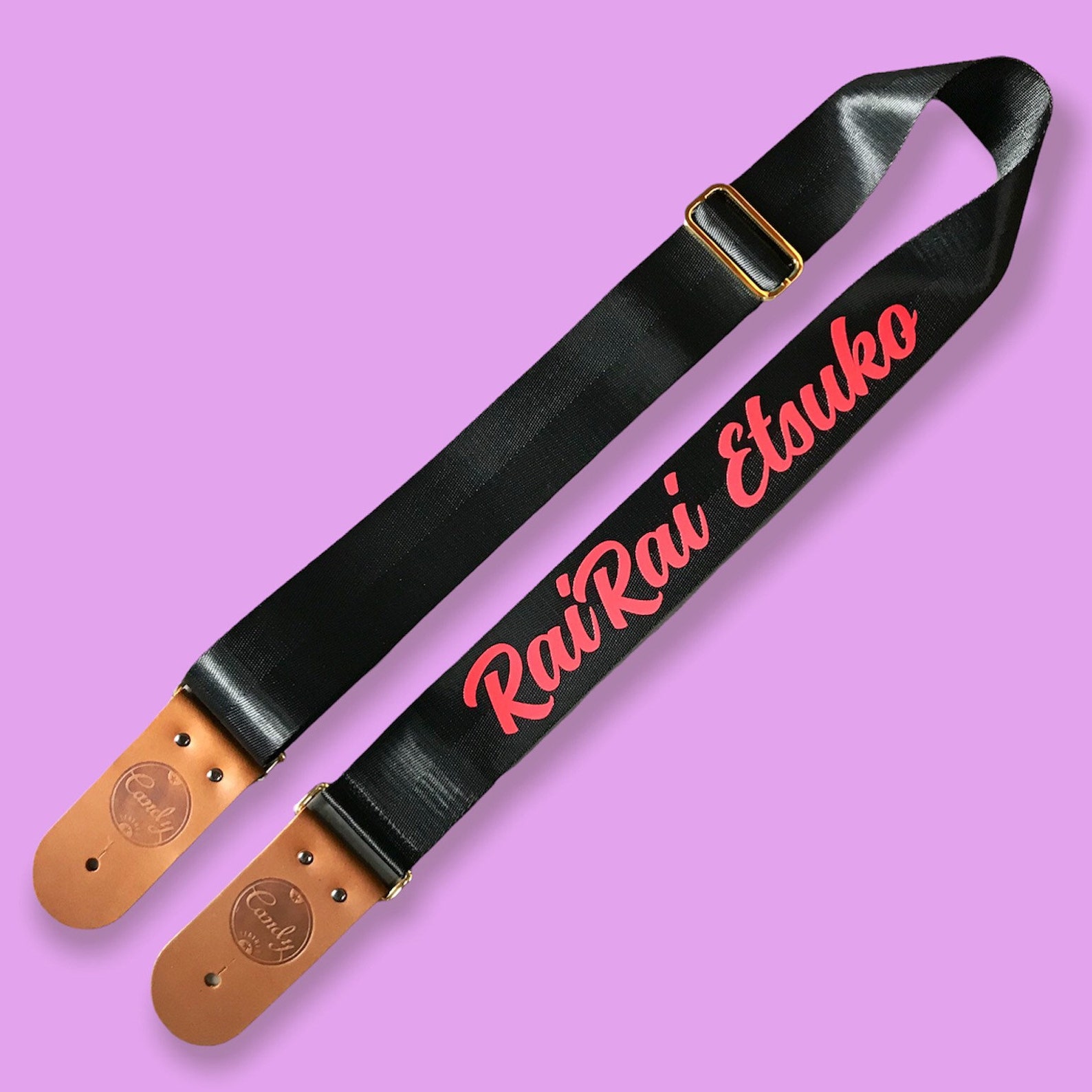 Personalized Guitar Strap Black Seat Belt Guitar Strap With Etsy