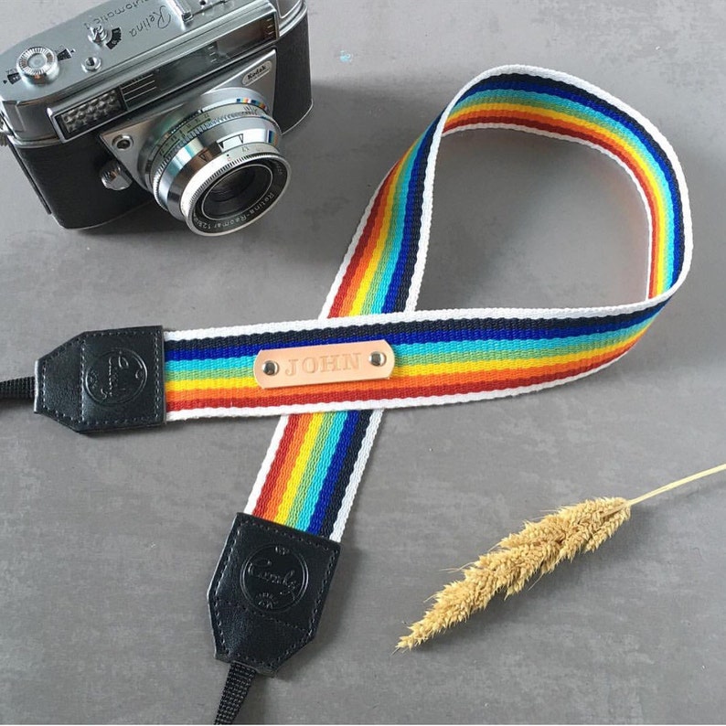 Rainbow DSLR camera strapRainbow Camera Strap leather camera Etsy