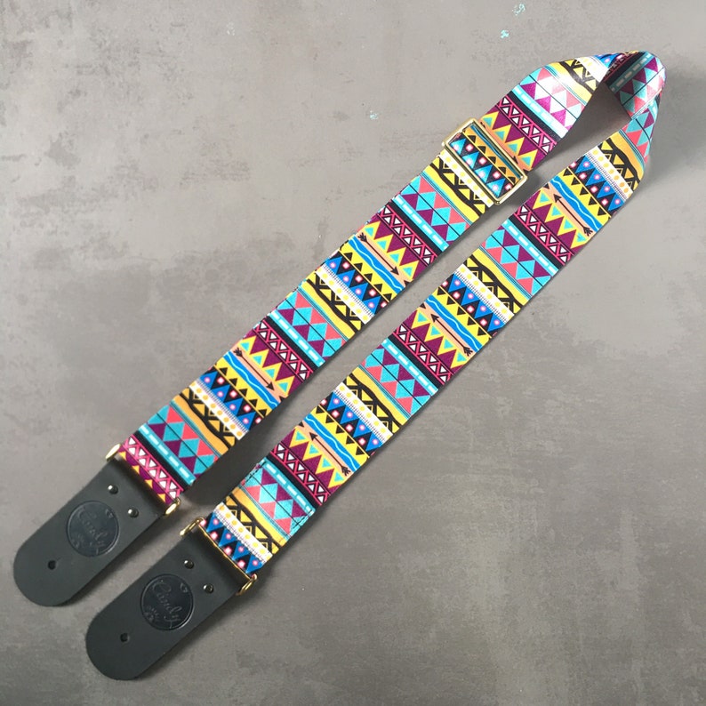 Mixed Blue Guitar Strap Genuine Leather Guitar Strap . Etsy