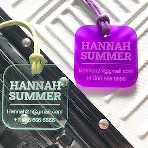 Square Luggage Tag  | Acrylic Luggage Tags   |  Luggage Tags | Luggage Tag Personalized | Engraved Luggage Tag | Travel Gift | #LTC034