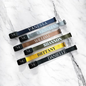 Personalised Luggage strap with 3 Digit TSA Approved Lock, TSA Belt Luggage Strap.