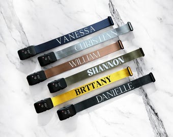 Personalized Luggage Strap: TSA Approved Lock, Racing Car Seat Belt Fabric