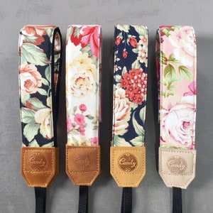 Flower camera strap,  Camera Strap, leather camera Strap ,Gife for Her