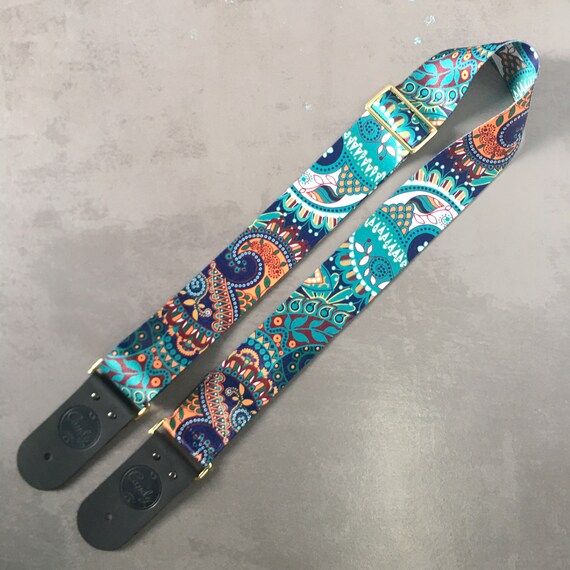 Mixed Green Guitar Strap Genuine Leather Guitar Strap . Etsy