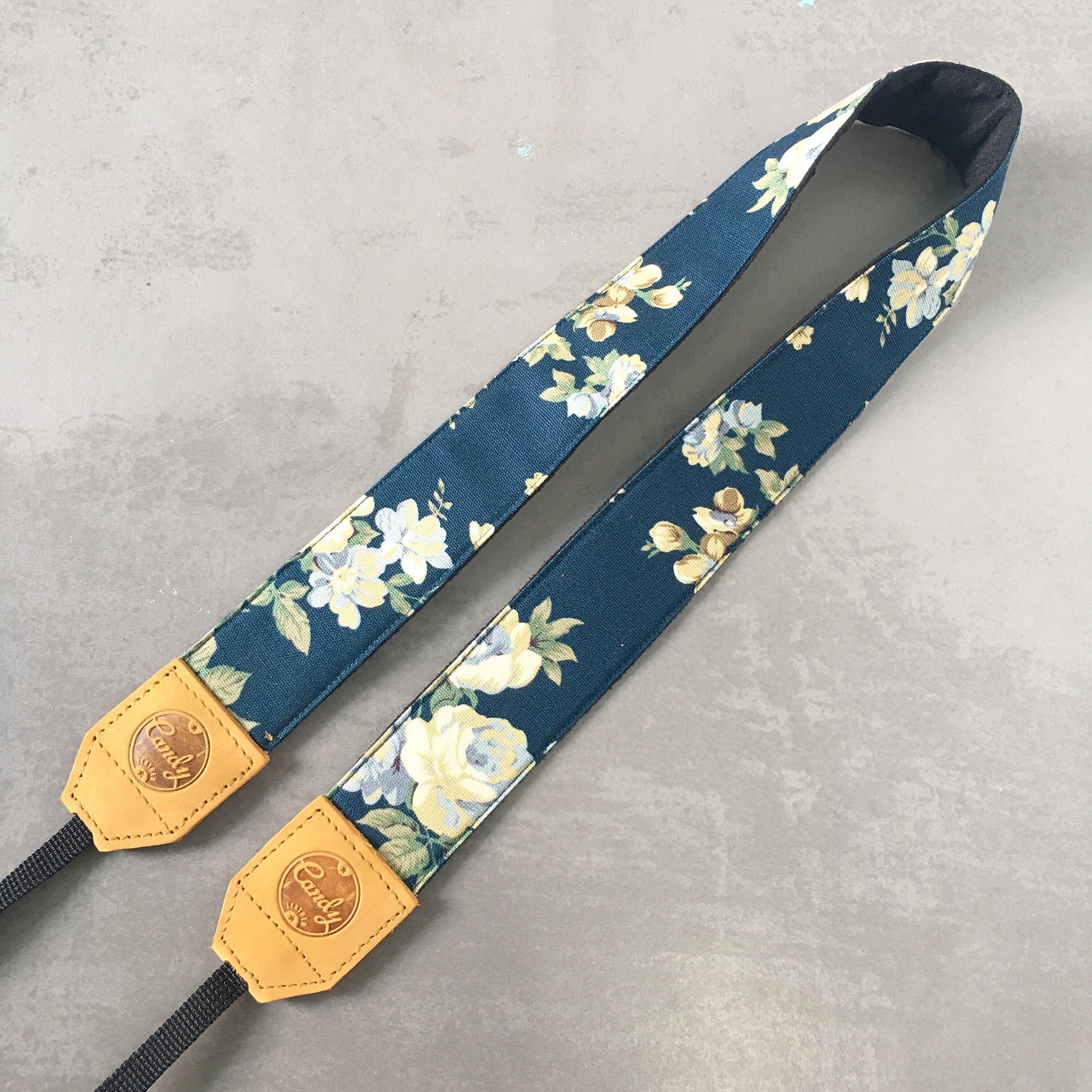 DSLR Camera Strapnavy Blue Flower Camera Strap Leather | Etsy