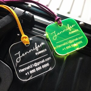 Square Luggage Tag  | Acrylic Luggage Tags   |  Luggage Tags | Luggage Tag Personalized | Engraved Luggage Tag | Travel Gift | #LTC036