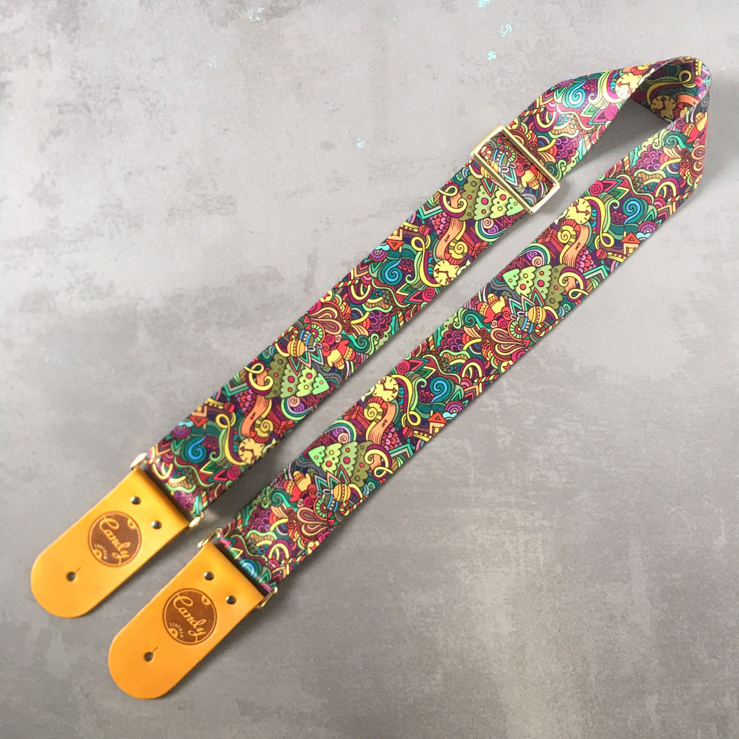 Mixed Green Guitar Strap Genuine Leather Guitar strap Etsy