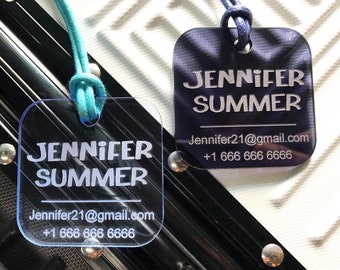 Personalized Acrylic Luggage Tag: Engraved Travel Gift