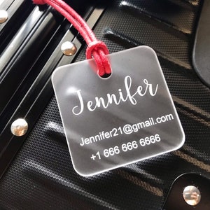 Square Luggage Tag  |  Luggage Tags | Luggage Tag Personalized | Engraved Luggage Tag | Travel Gift #LCT001