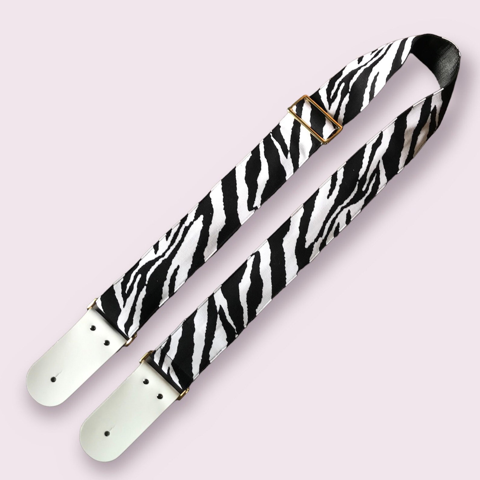 Zebra Guitar Strap Genuine Leather Guitar Strap Etsy