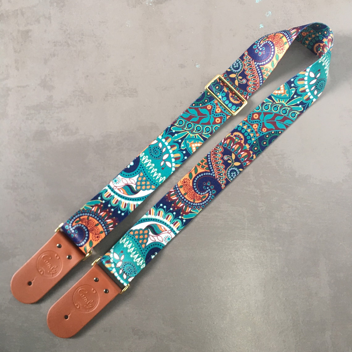 Mixed Green Guitar Strap Genuine Leather Guitar Strap . Etsy