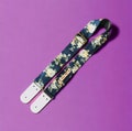 Navy  Flora Guitar Strap, Genuine leather Guitar Strap product logo