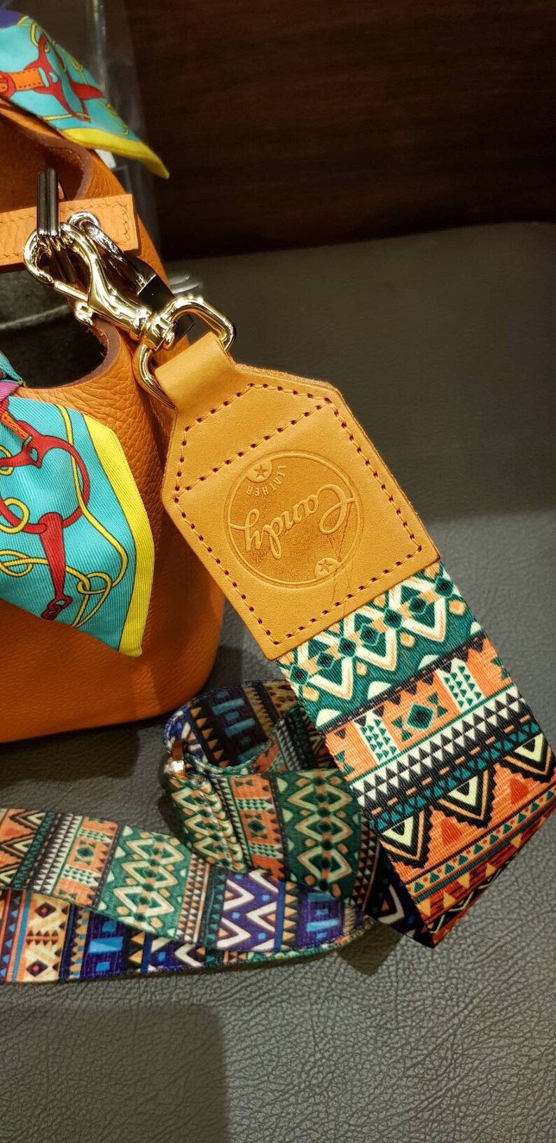 Tan Genuine Leather Guitar Strap Style Handbag Strap Etsy