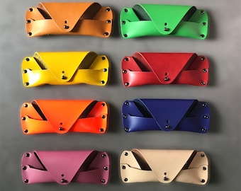 Estuche de cuero para gafas: soporte para gafas de sol hecho a mano
