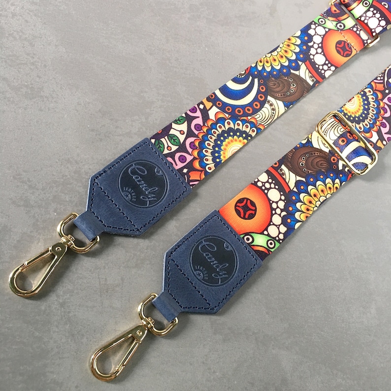 Navy Genuine Leather Guitar Strap Style Handbag Strap Etsy