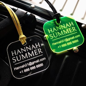 Square Luggage Tag  | Acrylic Luggage Tags   |  Luggage Tags | Luggage Tag Personalized | Engraved Luggage Tag | Travel Gift | #LTC037