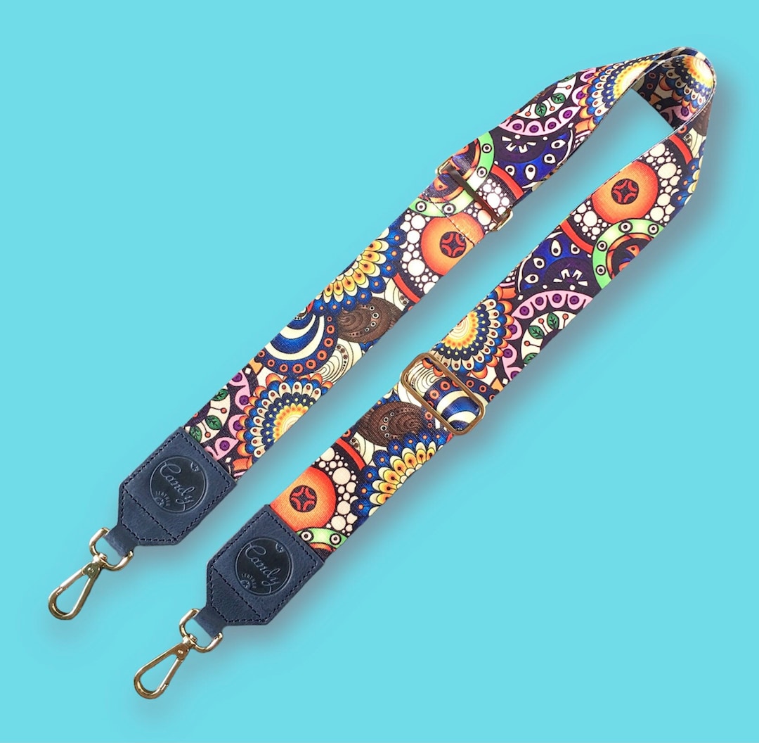 Navy Genuine Leather Guitar Strap Style Handbag Strap Etsy