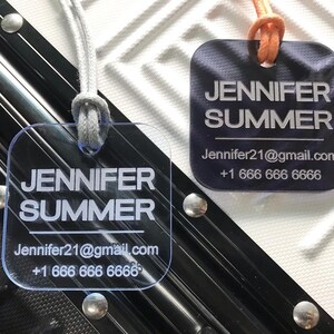 Square Luggage Tag  | Acrylic Luggage Tags   |  Luggage Tags | Luggage Tag Personalized | Engraved Luggage Tag | Travel Gift | #LTC033