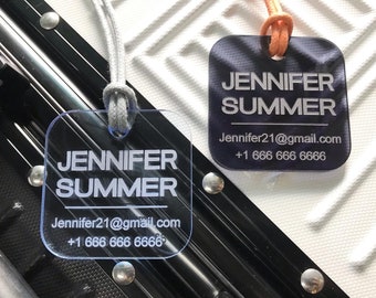 Personalized Acrylic Luggage Tag: Engraved Travel Gift