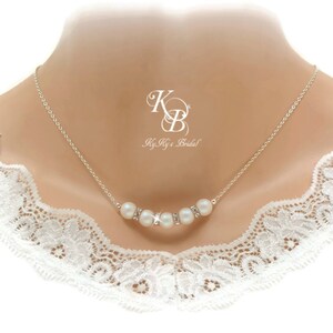 Pearl Bridal Necklace Pearl Necklace Simple Pearl Necklace Pearl and Crystal Necklace Swarovski Pearl Necklace Bridal Jewelry Weddings
