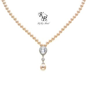 Bridal Necklace Pearl Bridal Jewellery Swarovski Pearl Necklace Cubic Zirconia Necklace Wedding Jewelry Bridal Jewelry FREE Gift Box