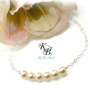 Pearl Bridal Bracelet Sterling Silver Bracelet Swarovski Pearl Bracelet Simple Pearl Bracelet Bridal Jewelry Wedding Jewelry Bridal Jewelry