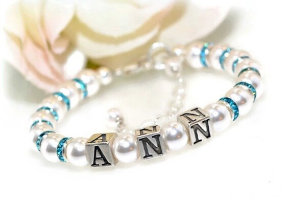 Flower Girl Bracelet Personalized Bracelet Junior Bridesmaid Gift Flower Girl Thank You Gift Flower Girl Jewelry Little Girl Bracelet