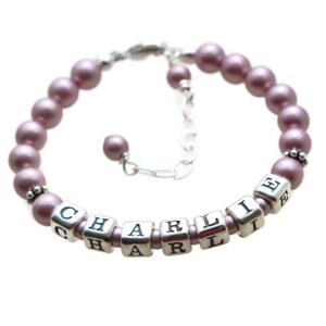 Baby Bracelet Personalized, Baby Name Bracelet, Baby Girl Gift, Pearl Baby Bracelet, Newborn Baby Gift, Personalized Baby Gifts