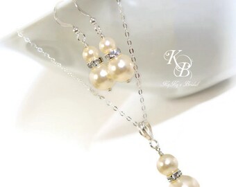 Bridal Jewelry Set, Classic Jewelry, Elegant Jewelry, Wedding Jewelry, Pearl Jewerly Set, Wedding Jewelry Set, Jewelry Set, Sterling Silver