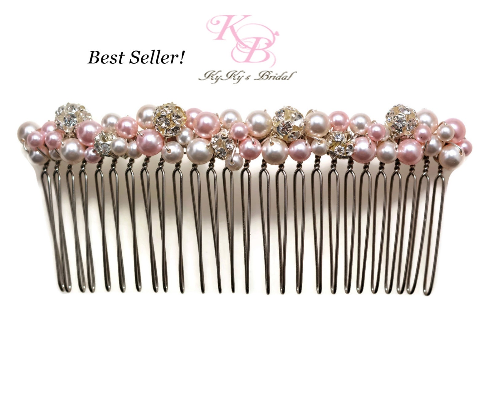 Veil Comb Pearl and Rhinestone Hair Comb Large Hair Comb Etsy