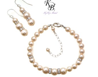 Wedding Jewelry Set Bridal Jewelry Set Bridesmaid Bracelet and Earring Set Pearl Jewelry Set Bridesmaid Jewelry Set FREE GIFT PACKAGING