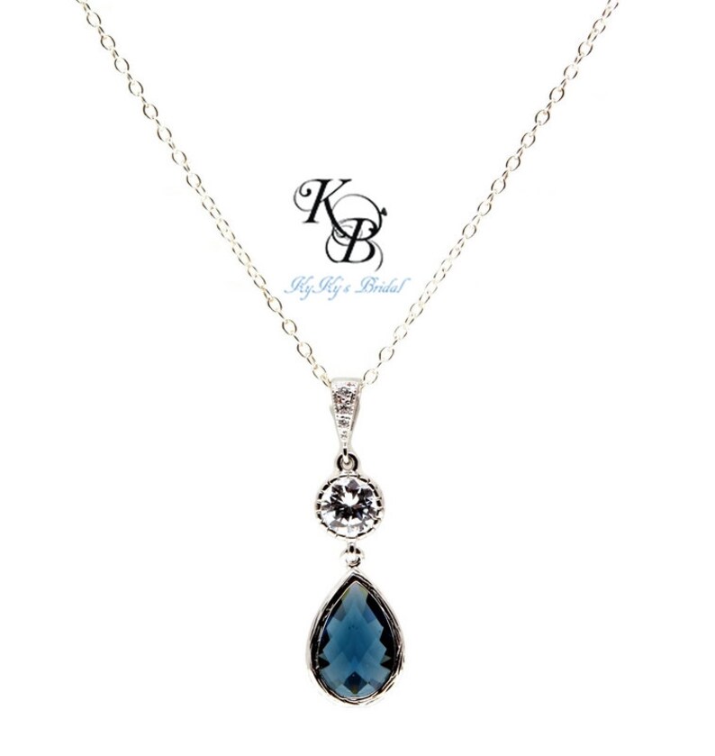 blue sapphire wedding necklace
