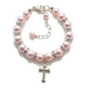 Christening Bracelet, Baptism Bracelet Little Girl, First Communion Gift, Baptism Christening Gift, Keepsake Baby Gift, Keepsake Bracelet