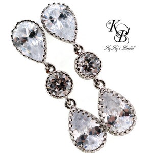 Wedding Earrings, Cubic Zirconia Earrings, Prom Jewelry, Bridal Earrings, Bridal Bling, Wedding Jewelry, Cubic Zirconia Jewelry, Wedding