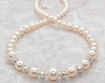 Bridal Necklace Wedding Necklace Pearl Necklace Pearl and Rhinestone Necklace Bridal Jewelry Wedding Jewelry Complimentary Gift Box
