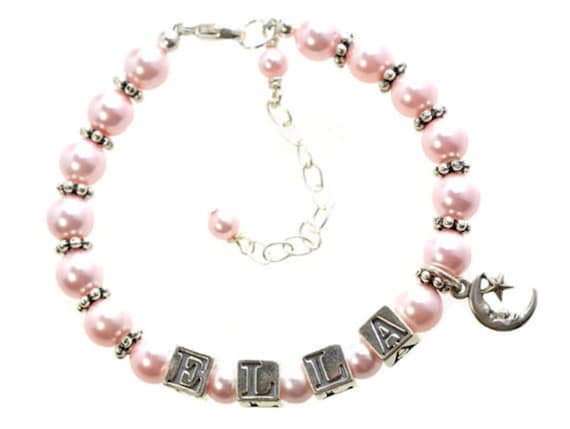 Baby Bracelet Baby Gift Personalized Baby Gifts, Newborn ID Bracelet, Baby Shower Gift, Goddaughter Gifts, Pearl Baby Bracelet with Name